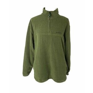 Remington Men’s Sweatshirt Dark Olive Green Fleece 1/4 Zip Pullover Size Medium